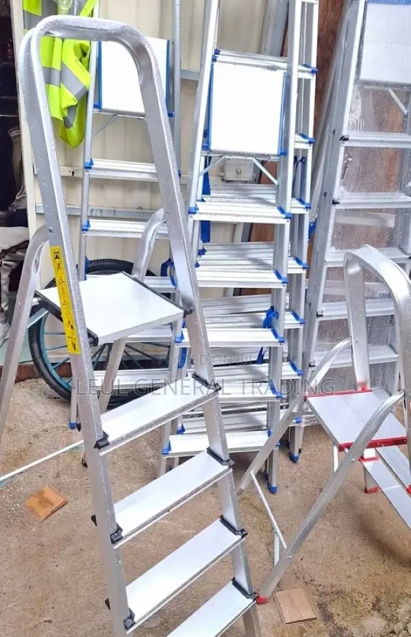 Ladder Aluminum Double Sided 5 Step Ladder 5 ደረጃ መሰላል Meselale