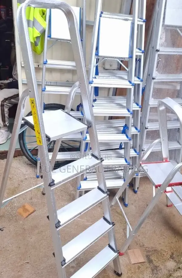 Ladder Aluminum Double Sided 5 Step Ladder 5 ደረጃ መሰላል Meselale