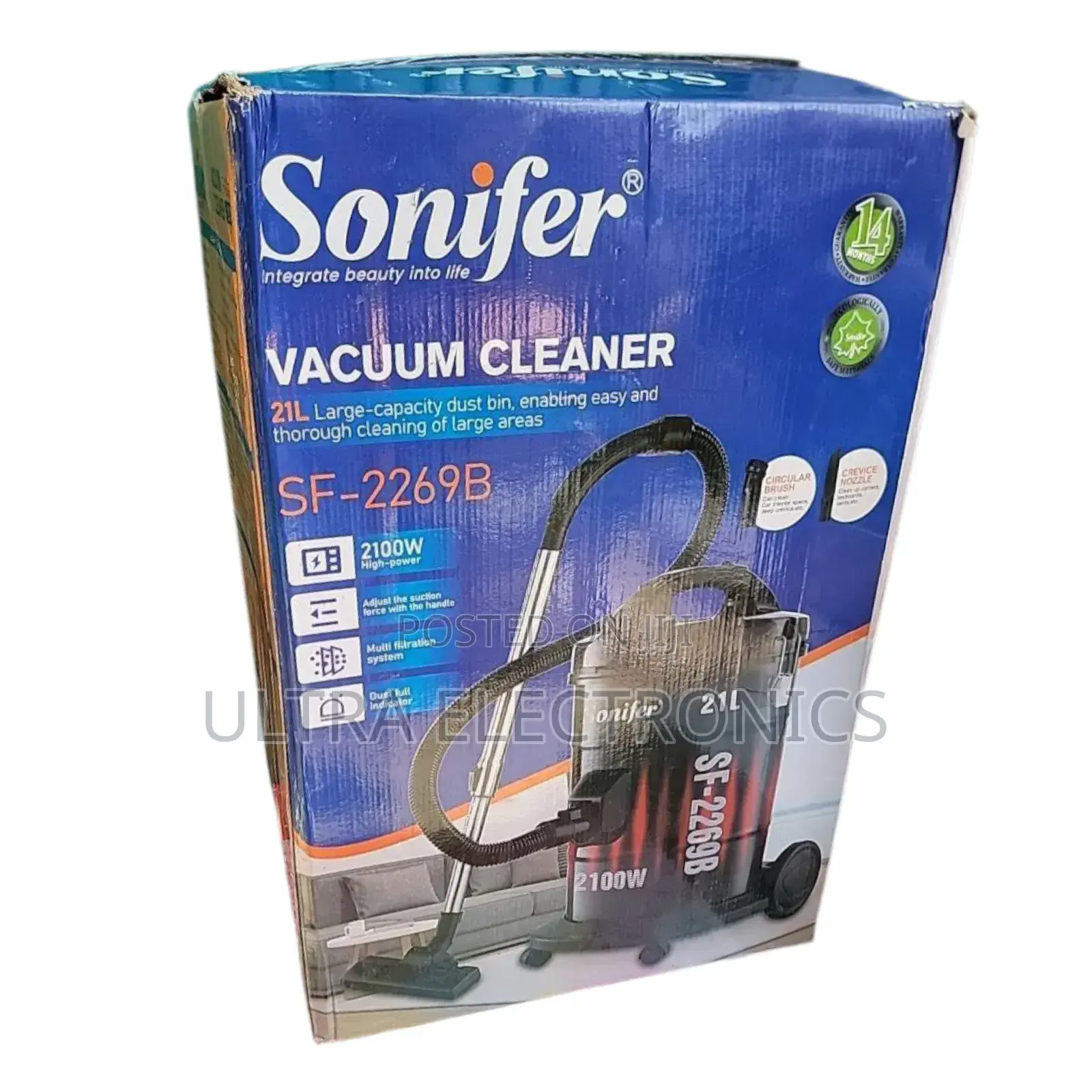 Sonifer Sf-2269b Vacuum Cleaner.2100w High-Power Motor.Capacity Dust