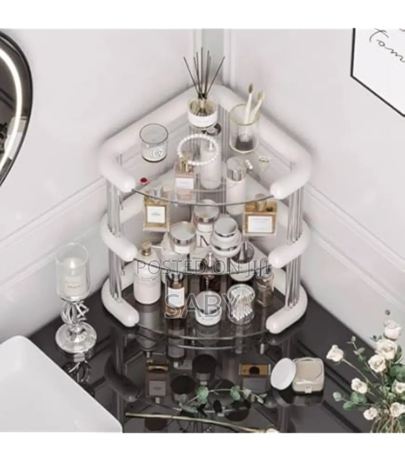 3 Tiers Corner Cosmetics Storage Shelf