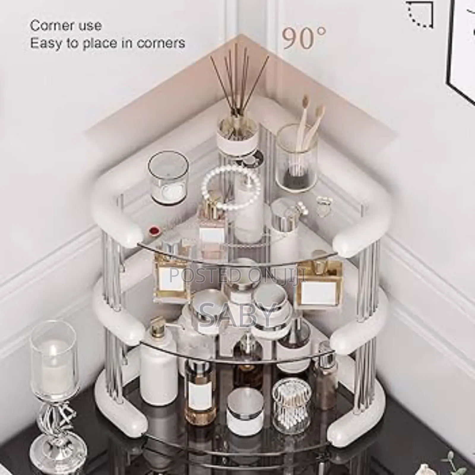 3 Tiers Corner Cosmetics Storage Shelf