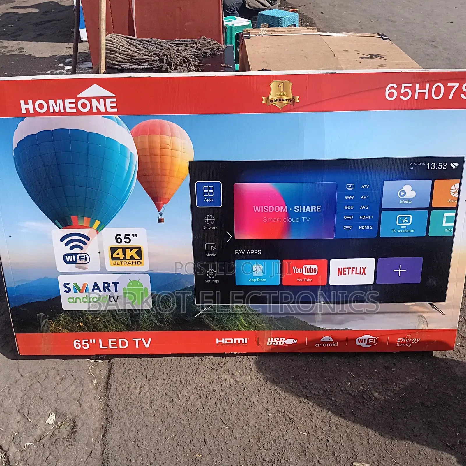 Homeone Smart Tv 65 Ho7s Andraid Doubel Gelass 2025