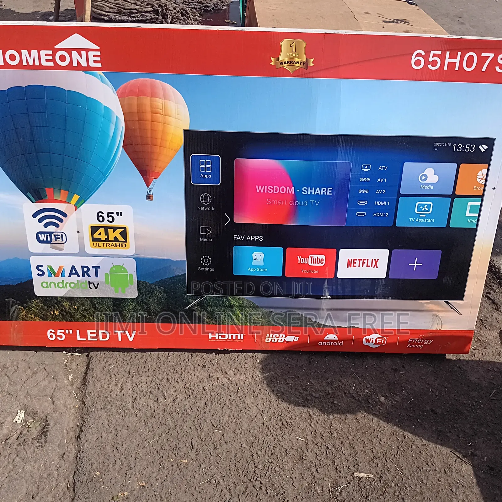 Homeone Smart Tv 65 Ho7s Andraid Doubel Gelass 2025