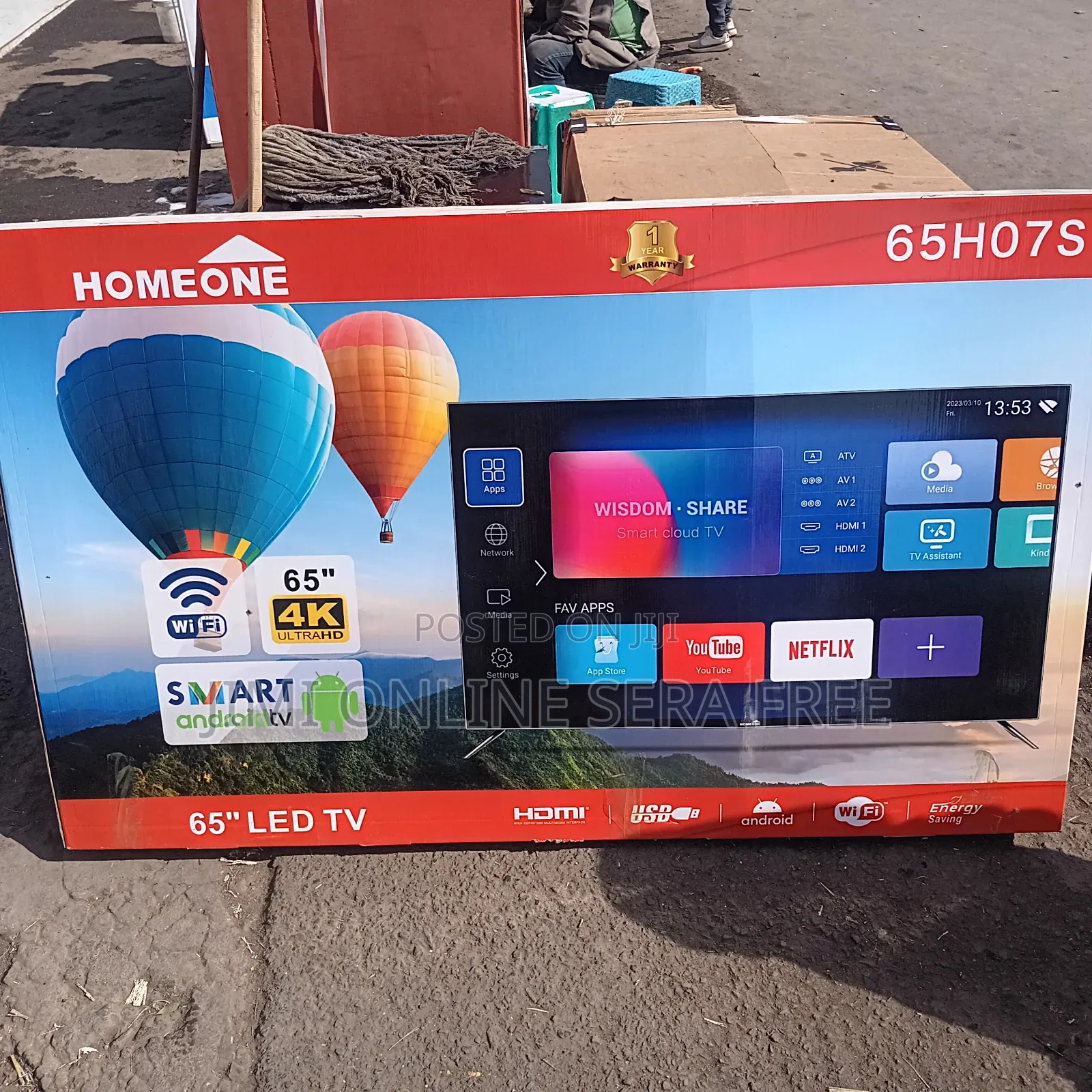 Homeone Smart Tv 65 Ho7s Andraid Doubel Gelass 2025