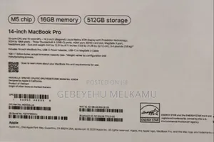 New Laptop Apple MacBook Pro 16GB Apple M5 SSD 512GB