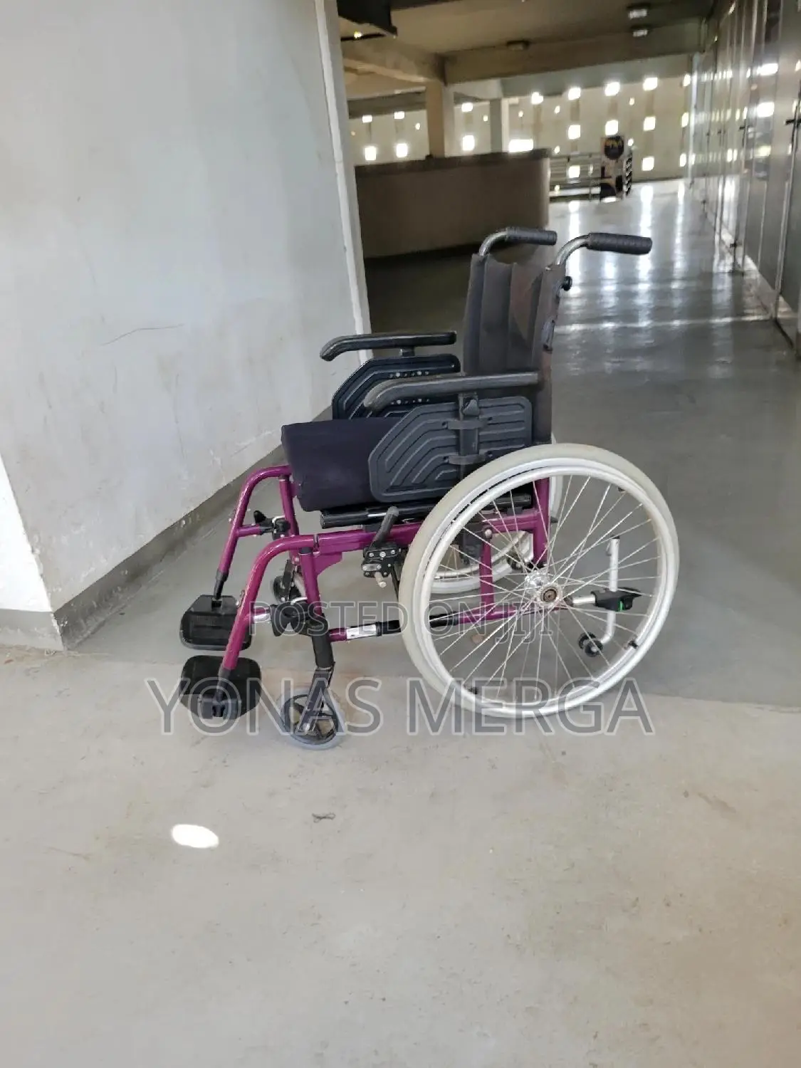 Custom Manual Wheelchair purple Self-propelled Wheelchair - As New