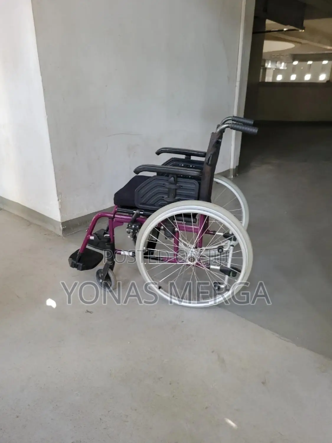 Custom Manual Wheelchair purple Self-propelled Wheelchair - As New