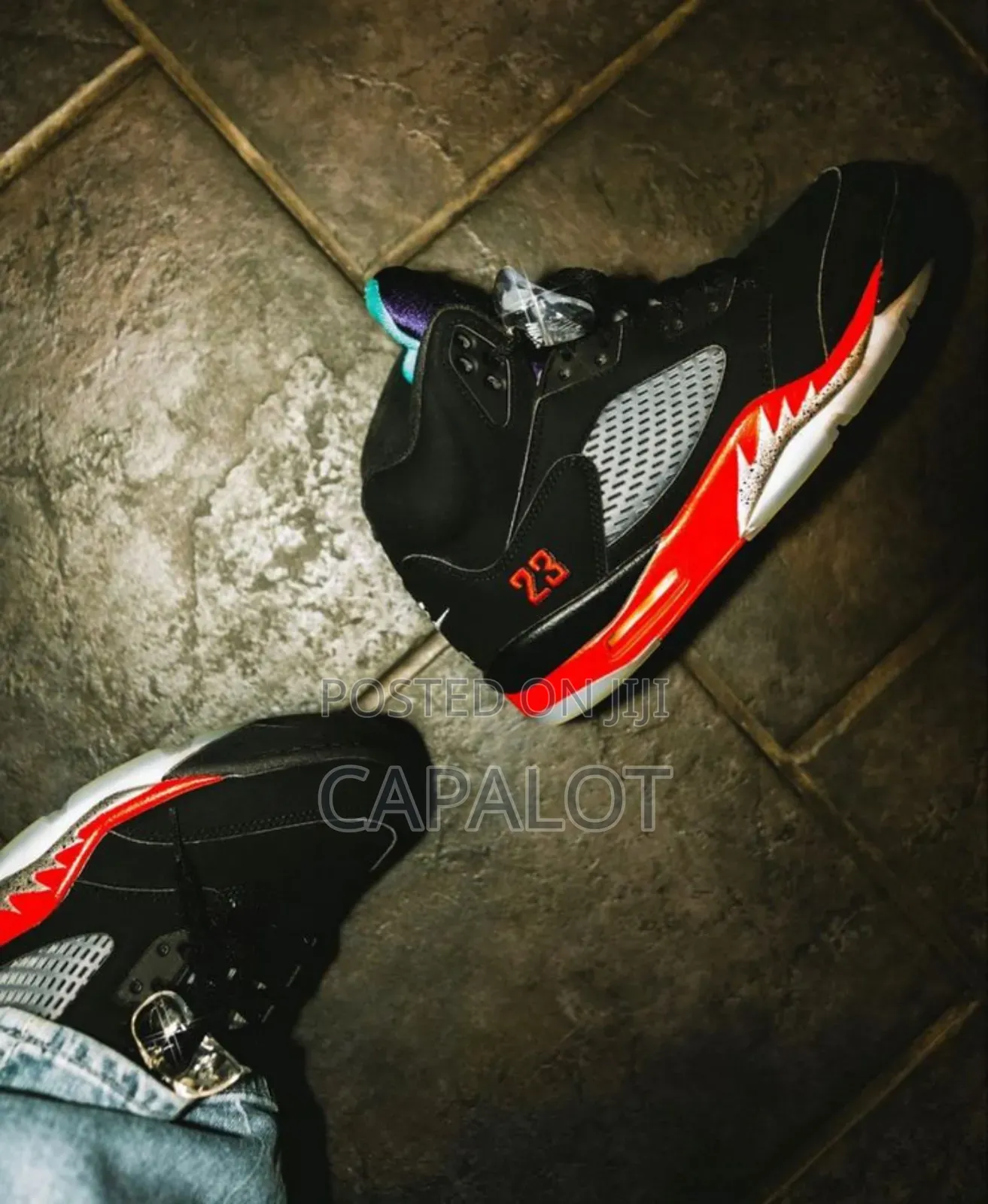 Jordan 5 Fire Red Black Tongue | Brand New Authentic Retro Sneakers