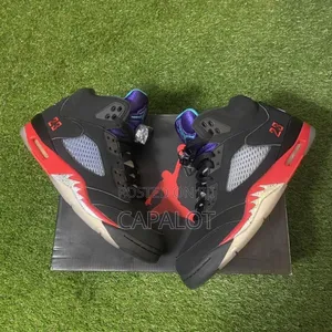 Jordan 5 Fire Red Black Tongue | Brand New Authentic Retro Sneakers