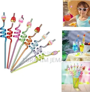 Plastic Reusable Art Painted Straw