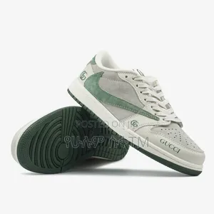 Air Jordan 1 Low X Travis Scott X Gucci 'Beige/Green' Men's Shoes