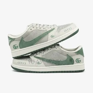 Air Jordan 1 Low X Travis Scott X Gucci 'Beige/Green' Men's Shoes