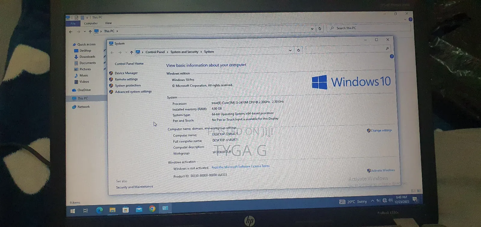 Laptop HP ProBook 4530S 4GB Intel Core I5 HDD 1T