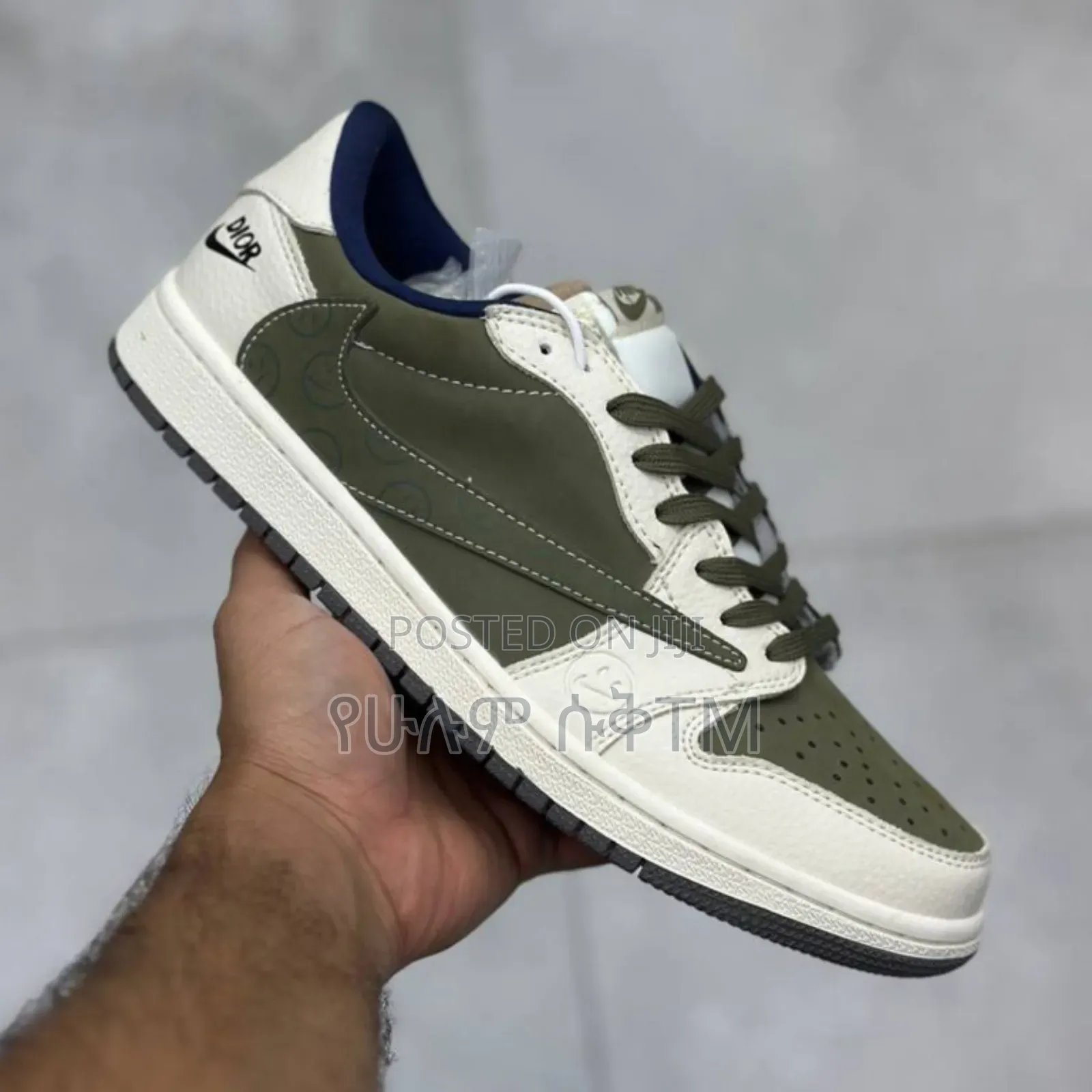 Air Jordan 1 Low X Travis Scott X Dior 'Reverse Olive' Men's Shoes