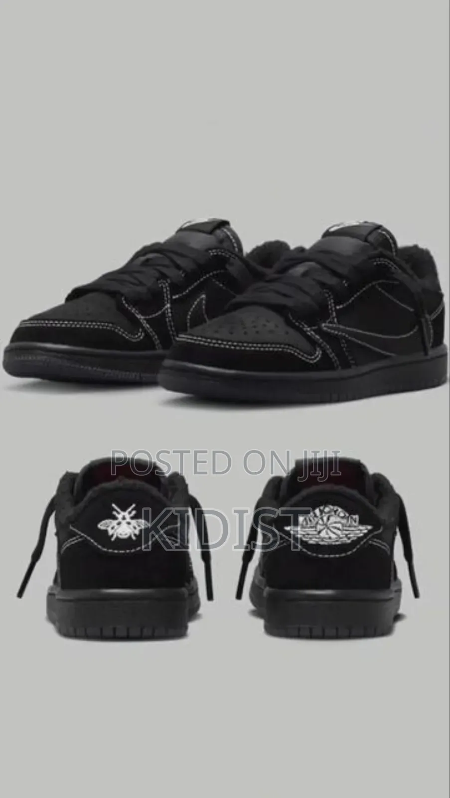 Nike #Air_jordan 1 Travis Scott, Retro Low Og Sp Ps 'Black Phantom'