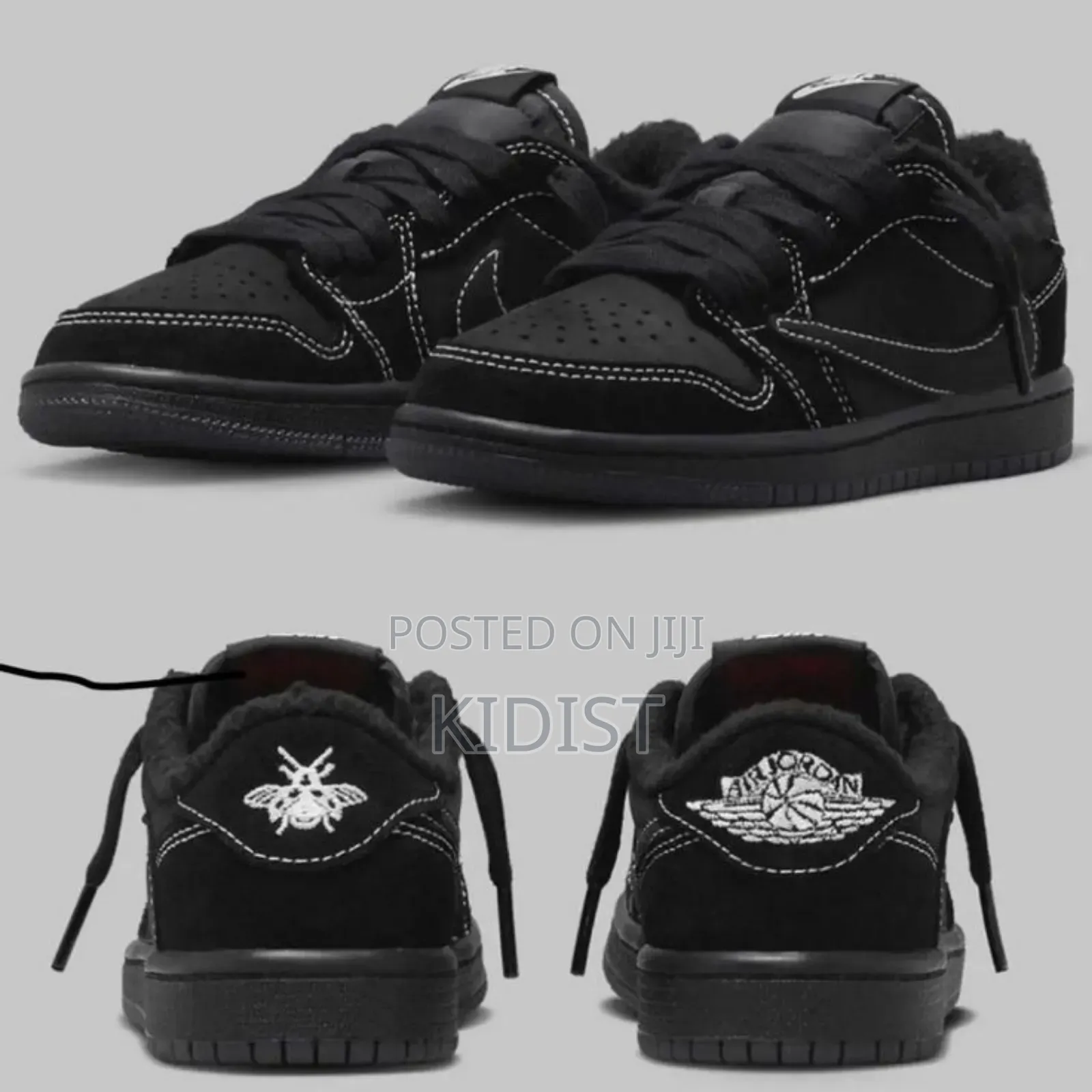 Nike #Air_jordan 1 Travis Scott, Retro Low Og Sp Ps 'Black Phantom'