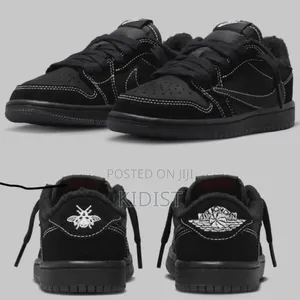 Nike #Air_jordan 1 Travis Scott, Retro Low Og Sp Ps 'Black Phantom'