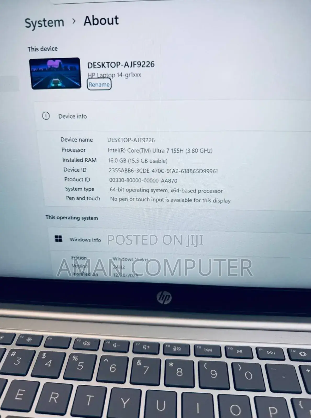New Laptop HP Stream Notebook 16GB Intel Core Ultra 7 SSD 512GB