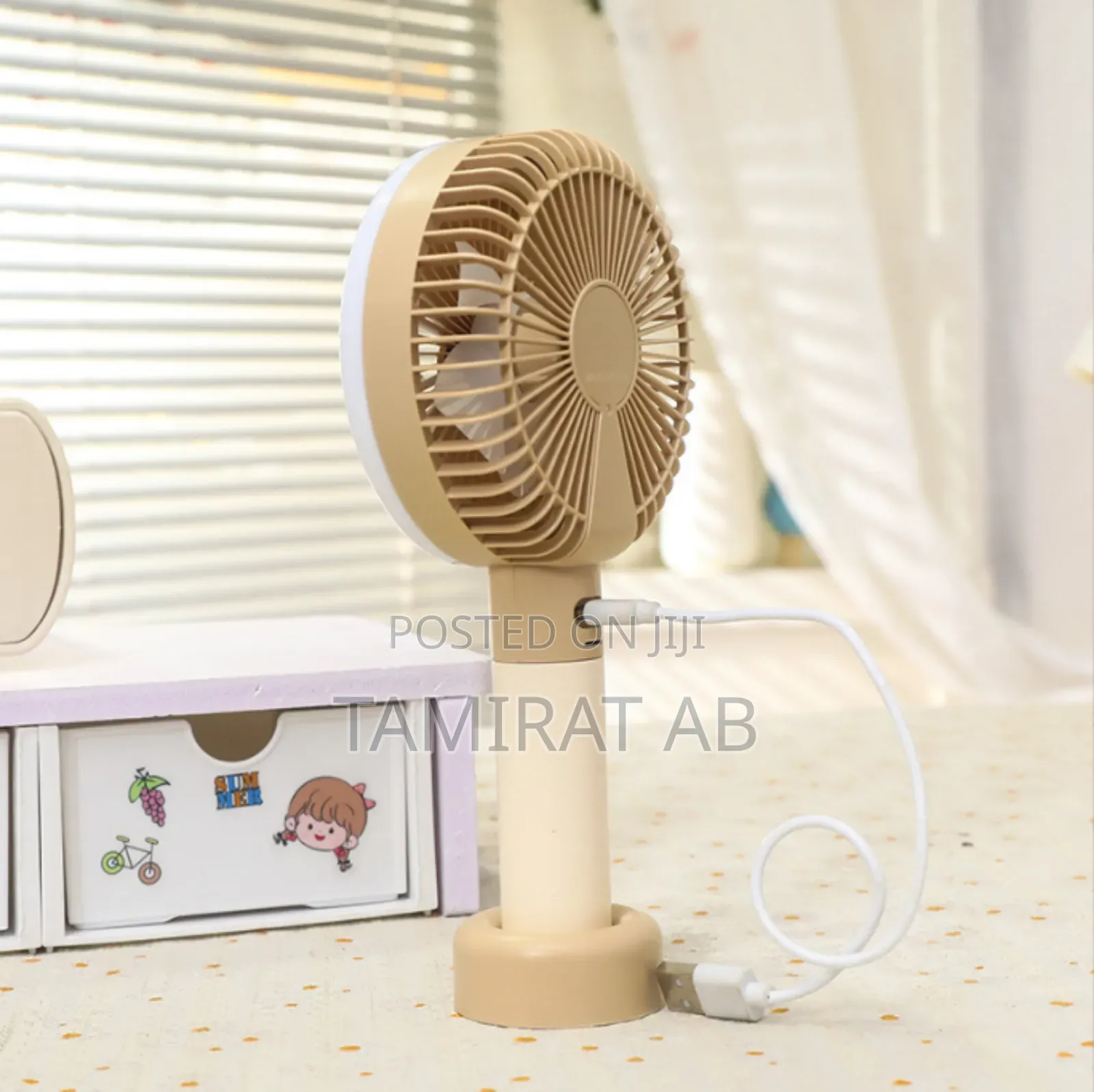Panda Themed Handheld Mini Rechargeable Battery Operated Desktop Fan