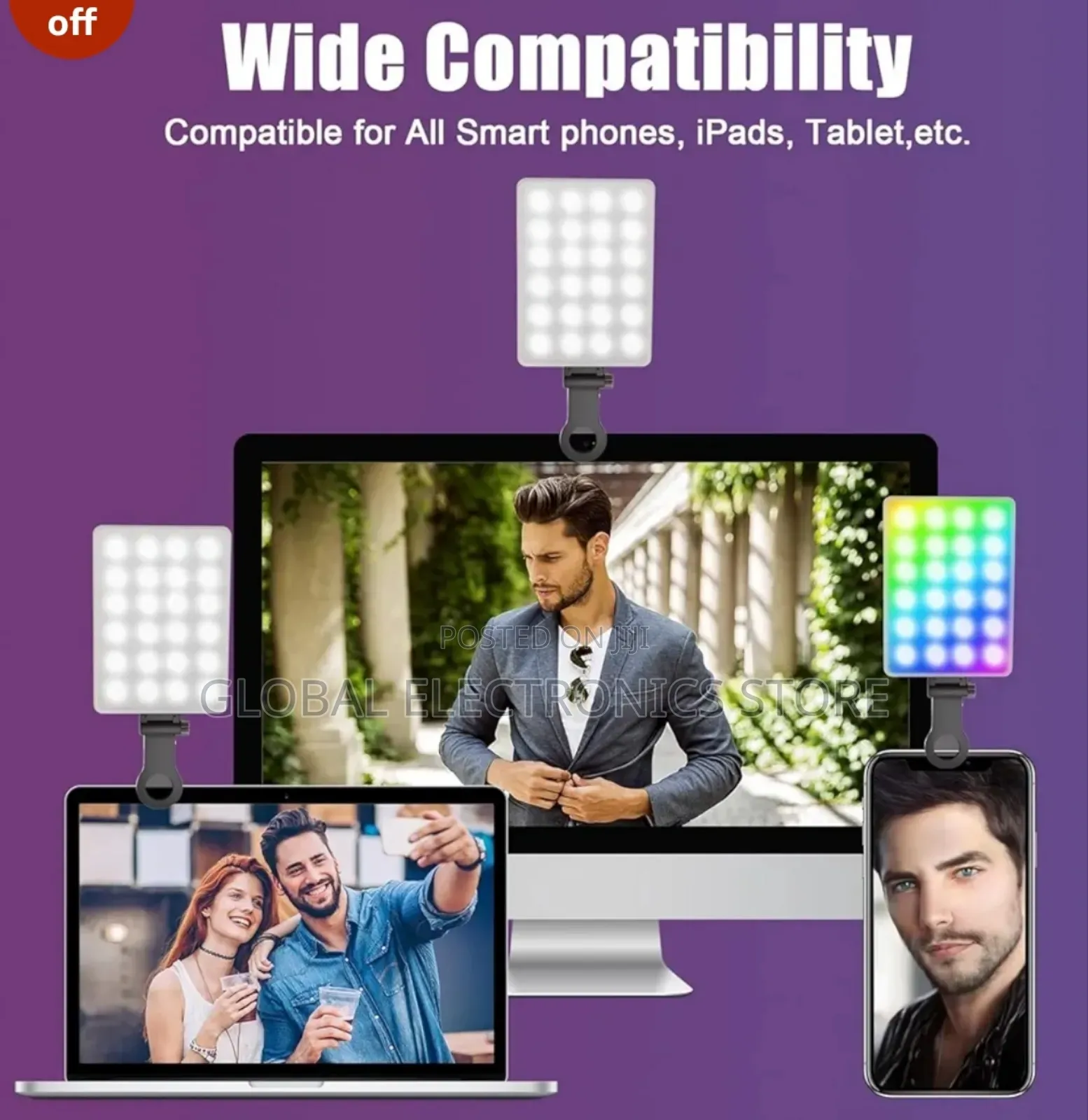 RGB Led Video Light, 1560lm Dimmable, 4000mah Batter