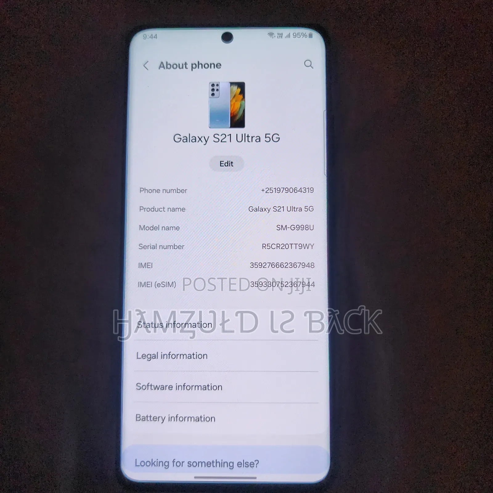 Samsung Galaxy S21 Ultra 5G 128 GB Black