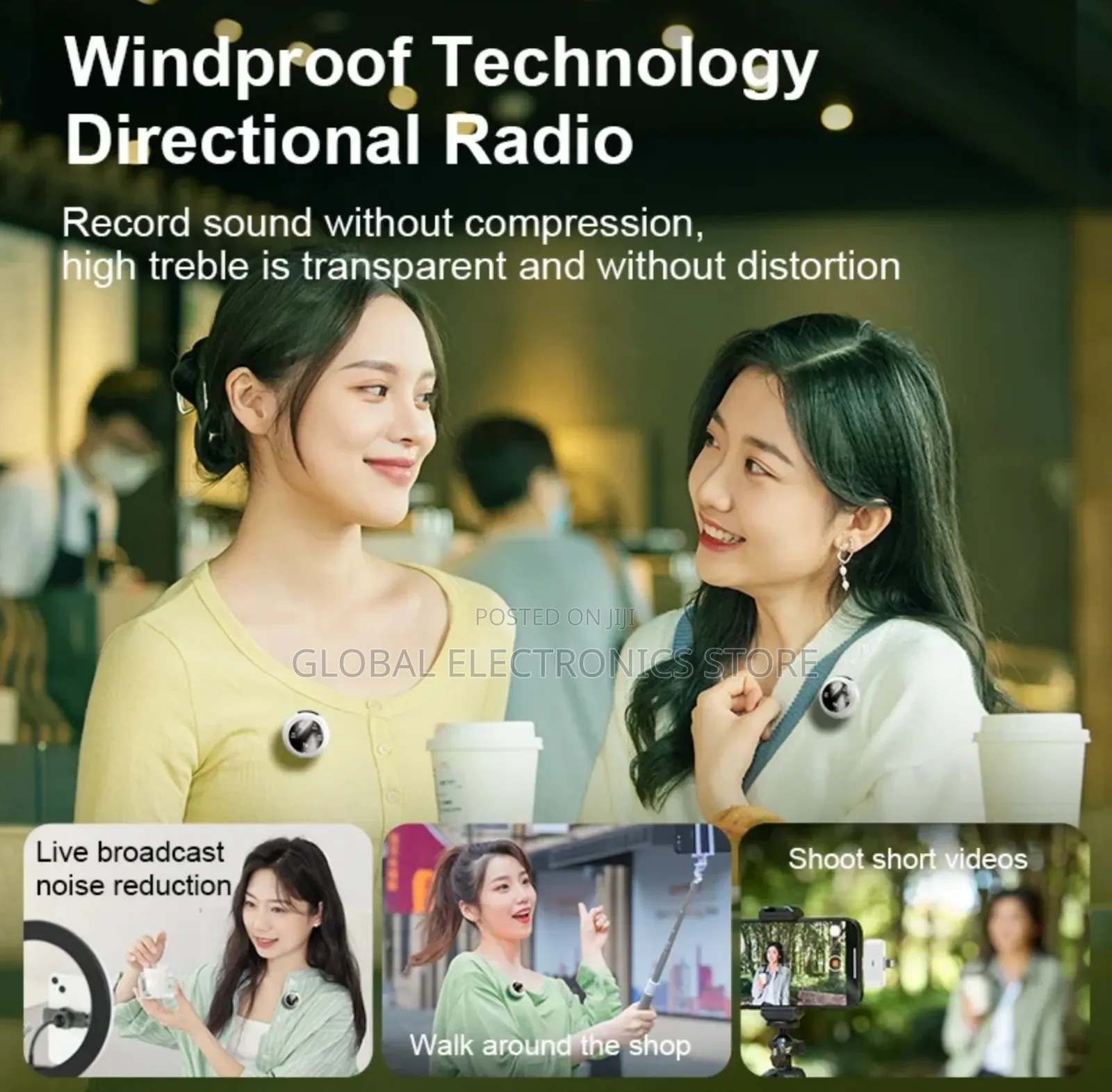 2.4g Wireless Lavalier Dual Microphone 5.3 Bluetooth Enc Noise Can