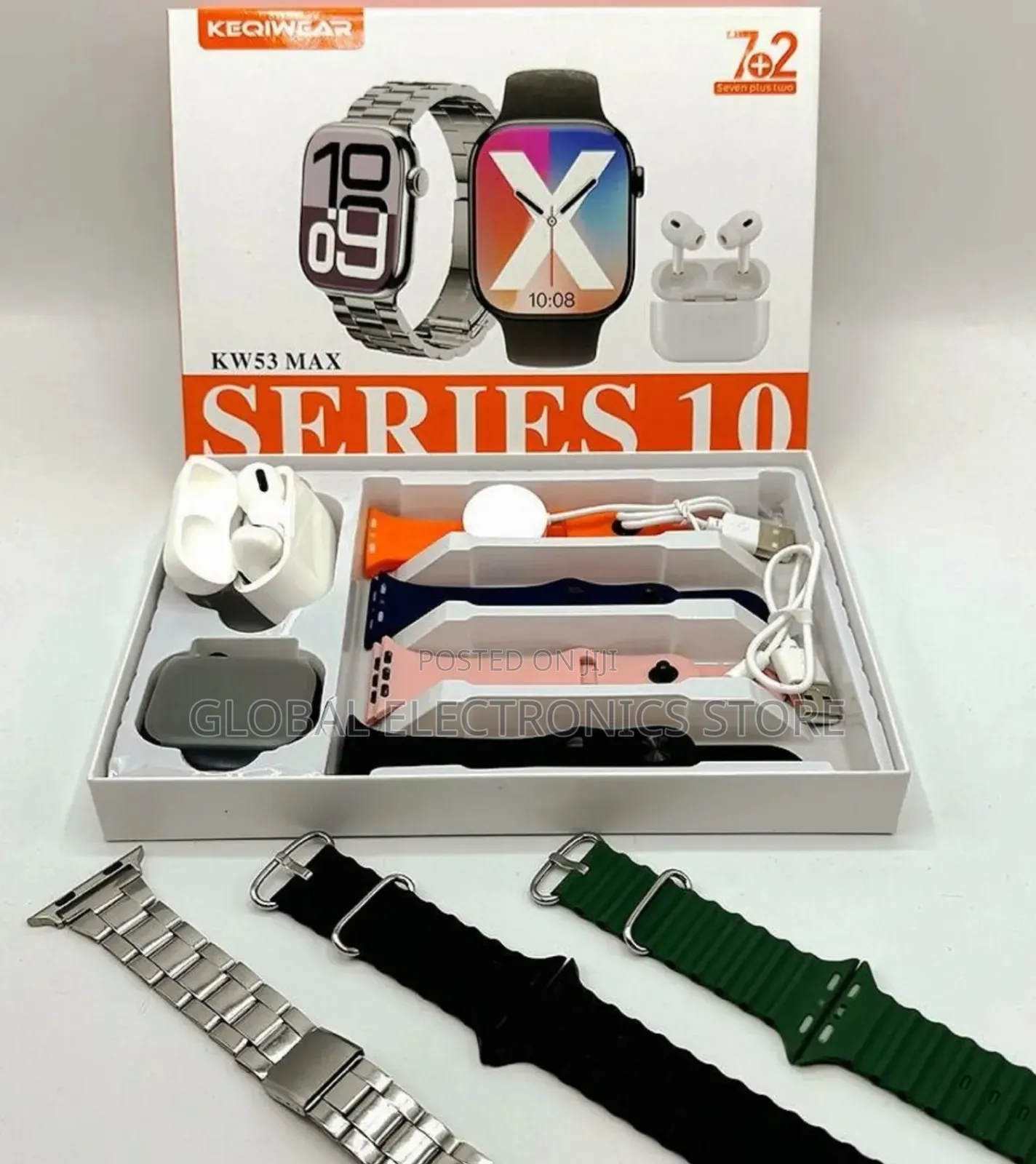 Keqiwear Germany Series 10 Smart Watch With Airoods and 7 Straps