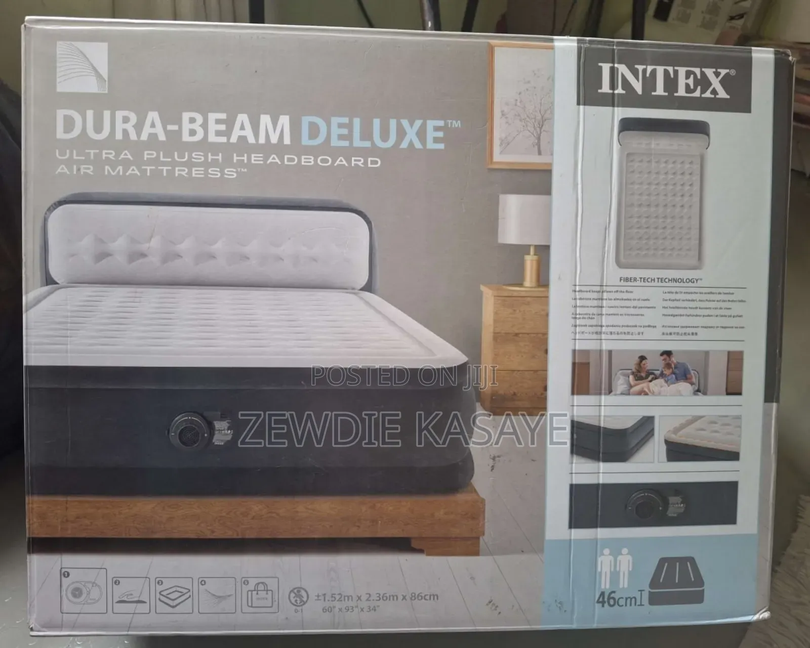 Intex Deluxe Ultra Air Mattress 18" Queen W/ Built-in Electric Pump