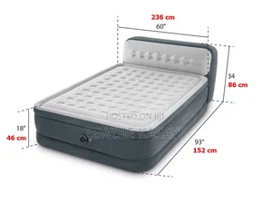 Intex Deluxe Ultra Air Mattress 18" Queen W/ Built-in Electric Pump