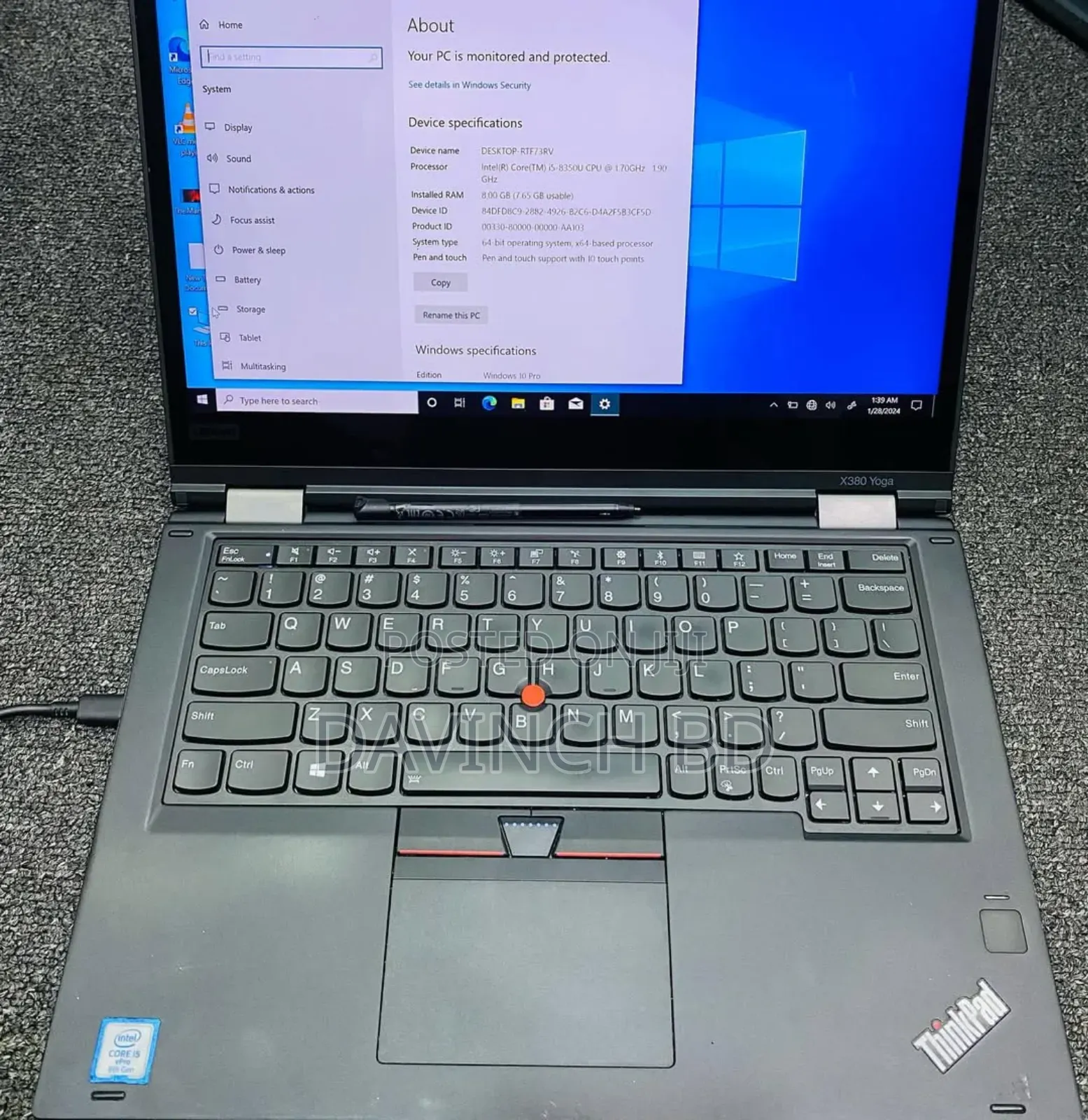 Laptop Lenovo ThinkPad X380 Yoga 16GB Intel Core I5 SSD 512GB
