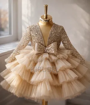 Luxury Gold Sequin Tutu Dress for Girls