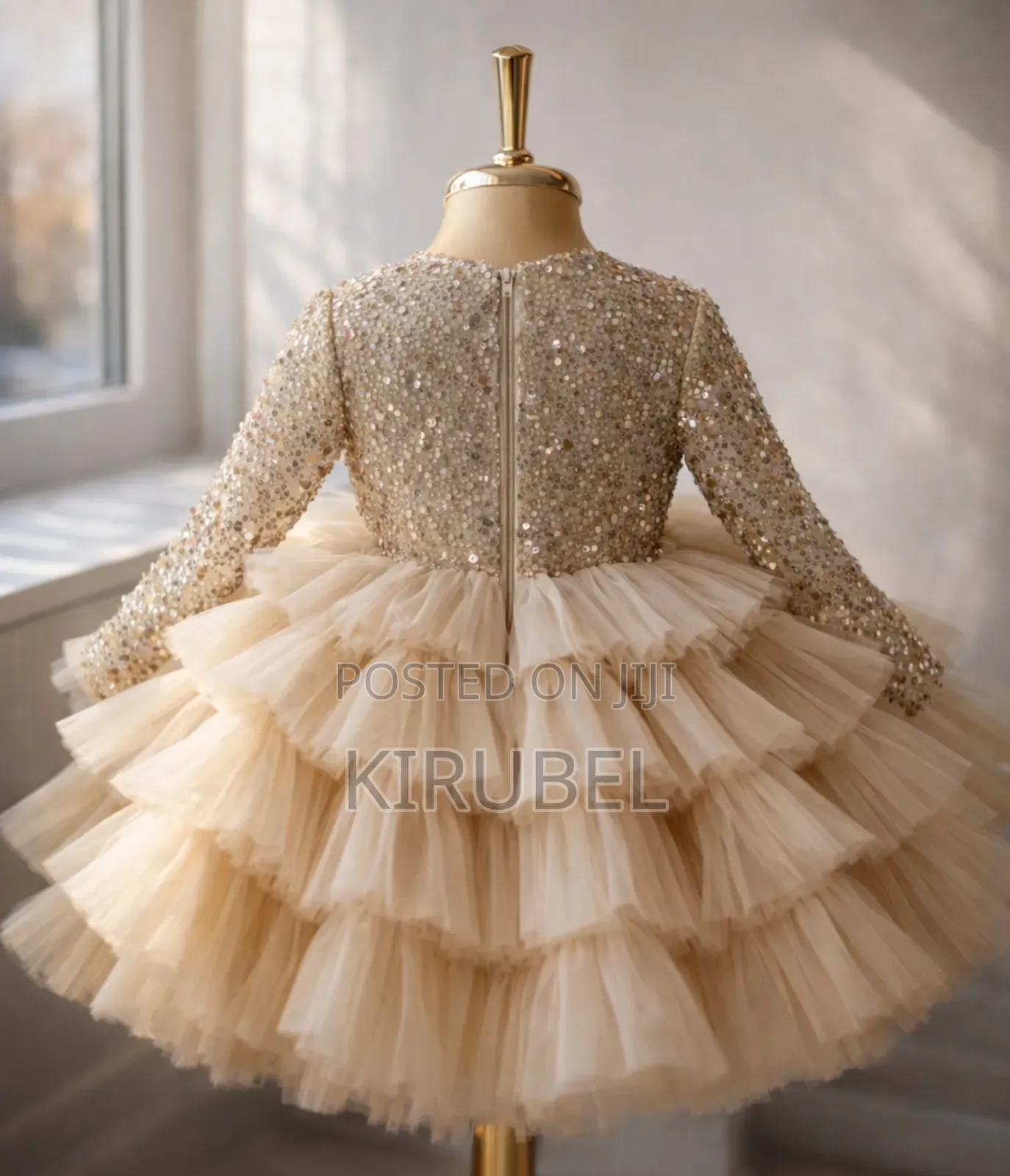 Luxury Gold Sequin Tutu Dress for Girls
