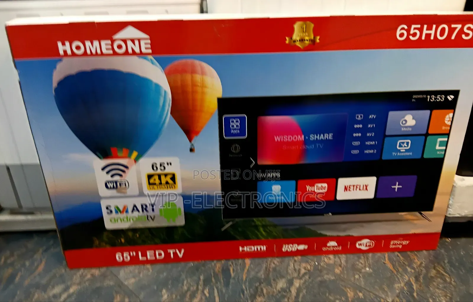 Homeone 65 Inch Tv Smart New 2025 Model Original Tv