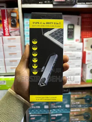 8-in-1 Type-C Hub Adapter With Ethernet (Rj45) Hdmi