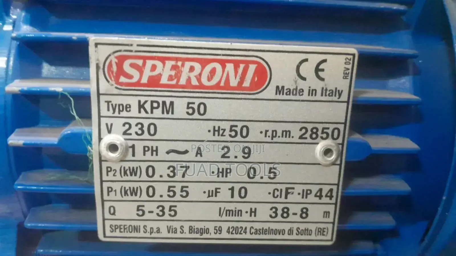 Speroni Water Pump 0.5hp