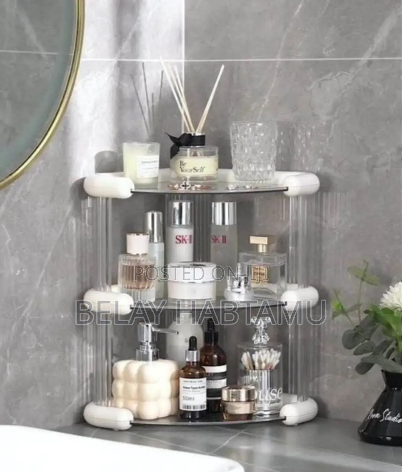 3 Tiers Corner Cosmetics Storage Shelf