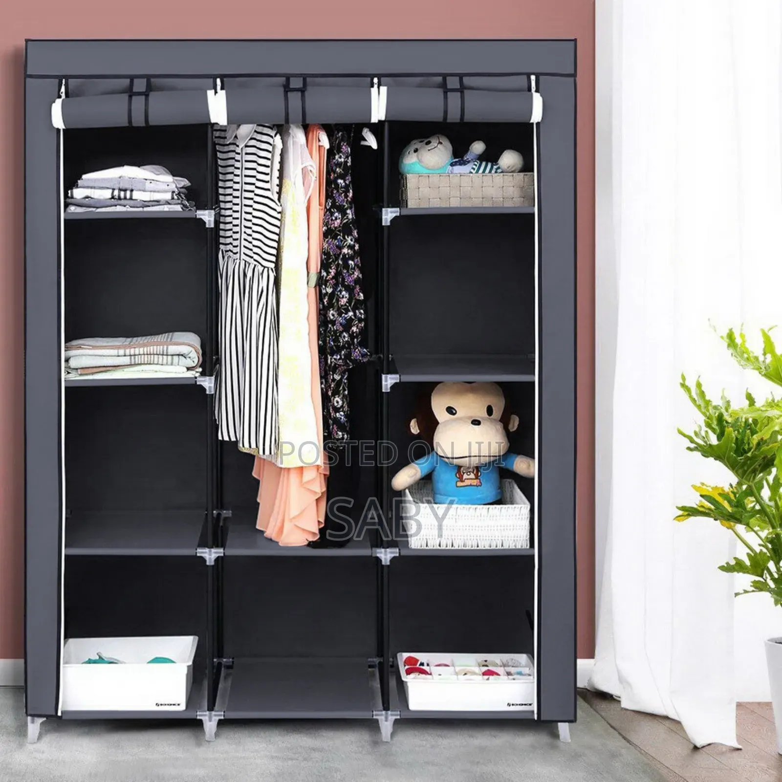 Portable Closet Wardrobes Cloth Rack Storage Organizer