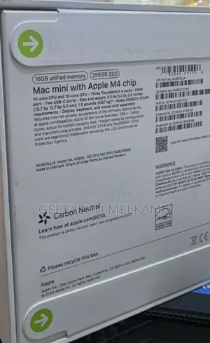 New Laptop Apple MacBook 16GB Apple M4 SSD 256GB