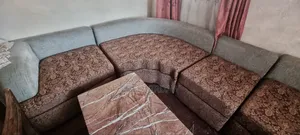 L Shape Sofa Set With Table and Sofa Cover