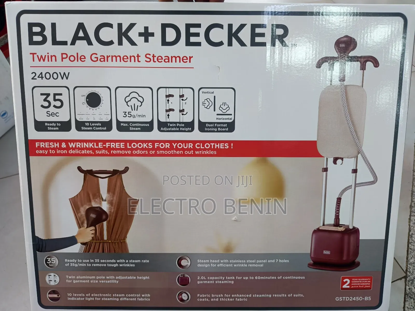 Twin Pole Garment Steamer