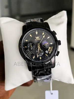 Olevs 2892 Chronograph Luxury Men's Watch With a Black Stainless Steel