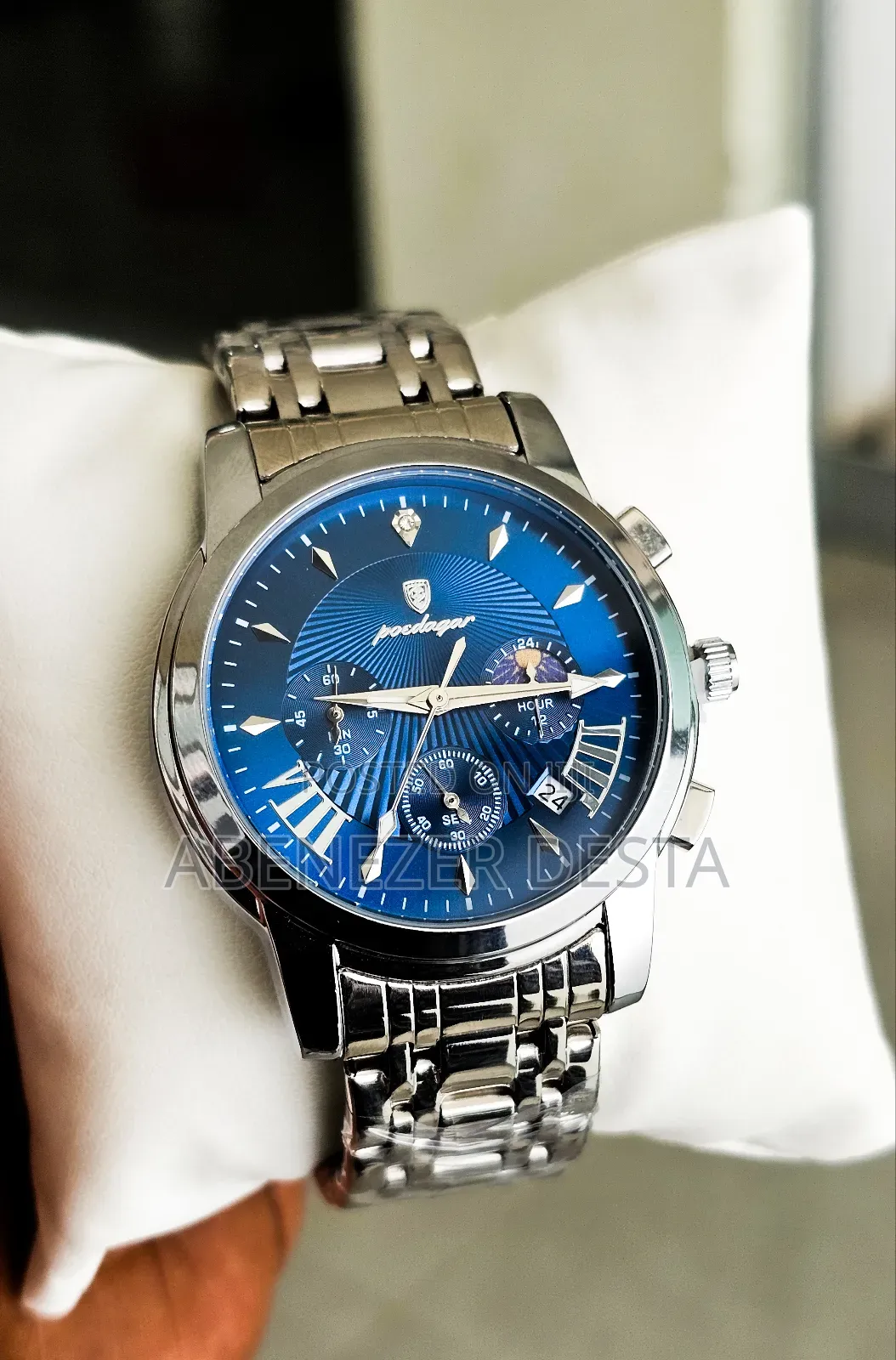 Poedagar Men's Stainless Steel Multi- Quartz Watch With a Blue