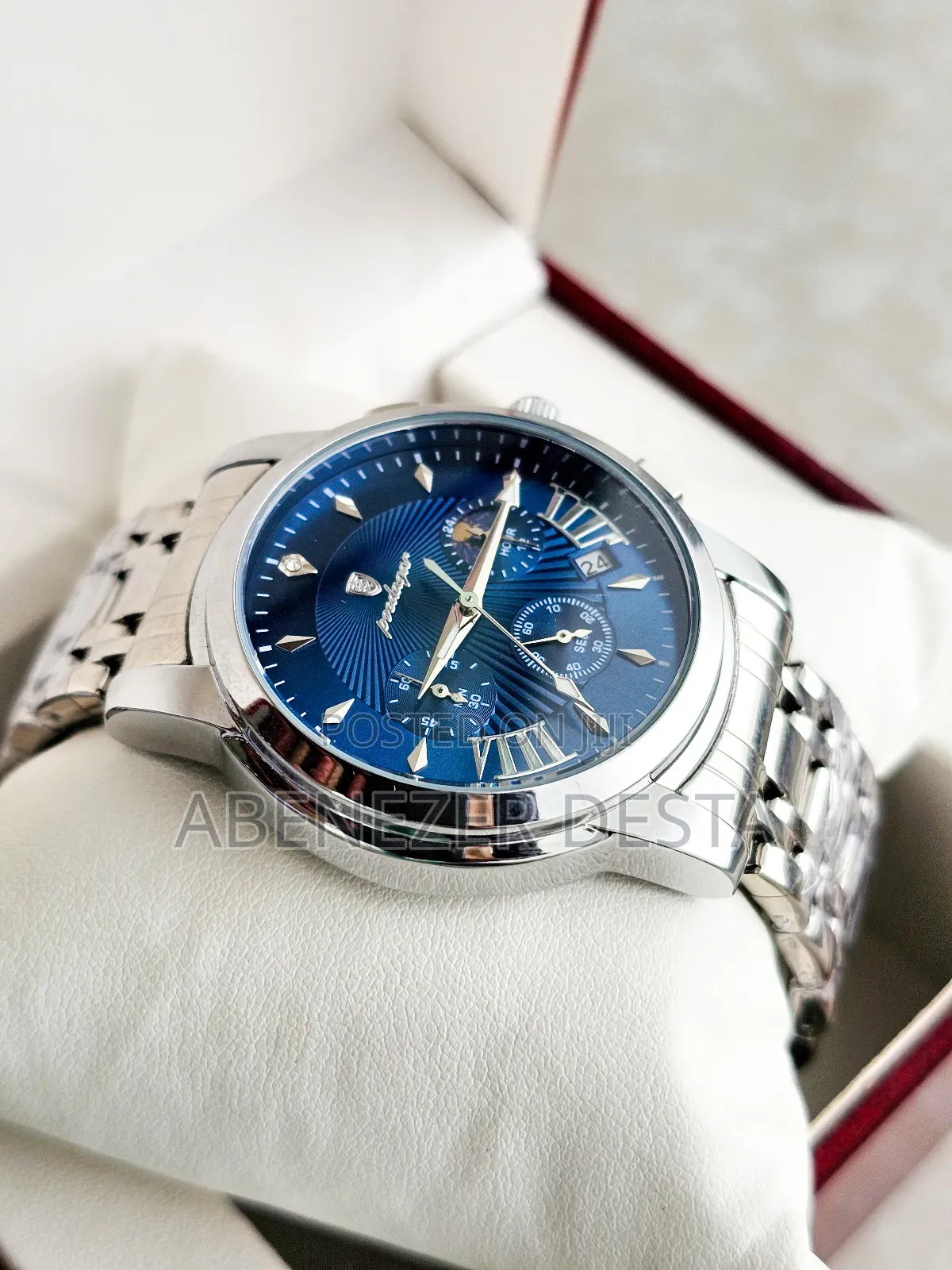 Poedagar Men's Stainless Steel Multi- Quartz Watch With a Blue