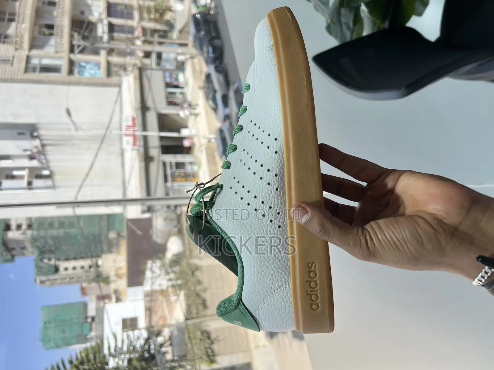 Adidas Grand Court White With Green Accents