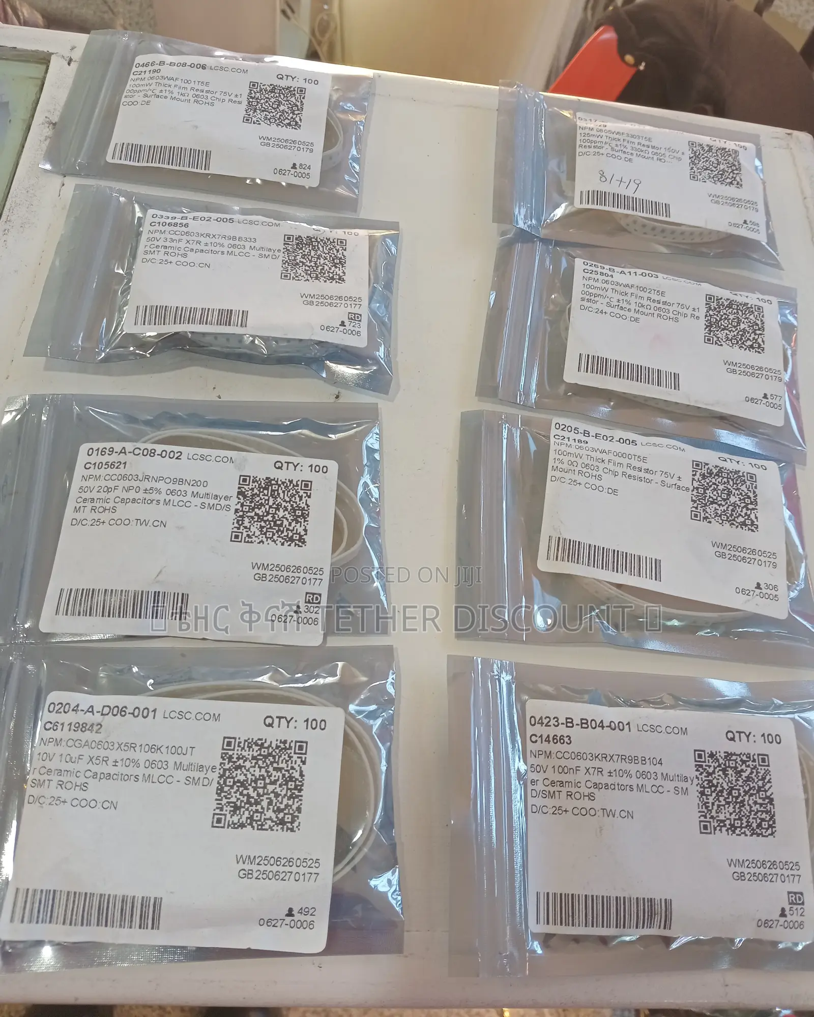 100 Pcs 0603 Chip Resistor 0 Ohm 1/10w 1% Surface Mount Rohs