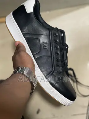 Cat Mens Pure Leather Black White Classic