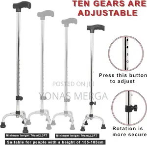 4 Leg Walking Stick蝕晅wearable - Works for Men/Women/Elderly, Silver