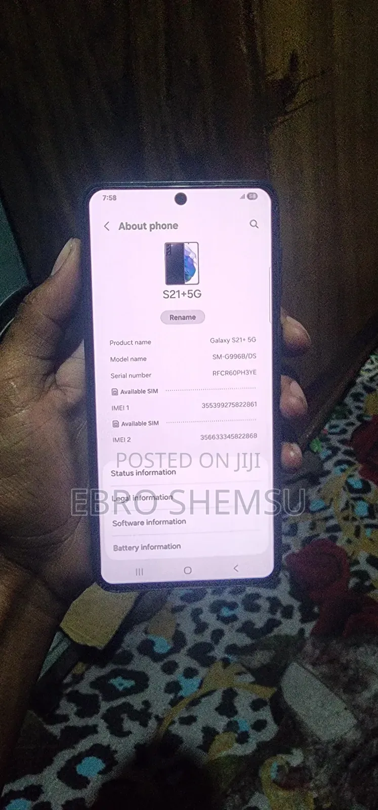 New Samsung Galaxy S21+ 5G 256 GB Black