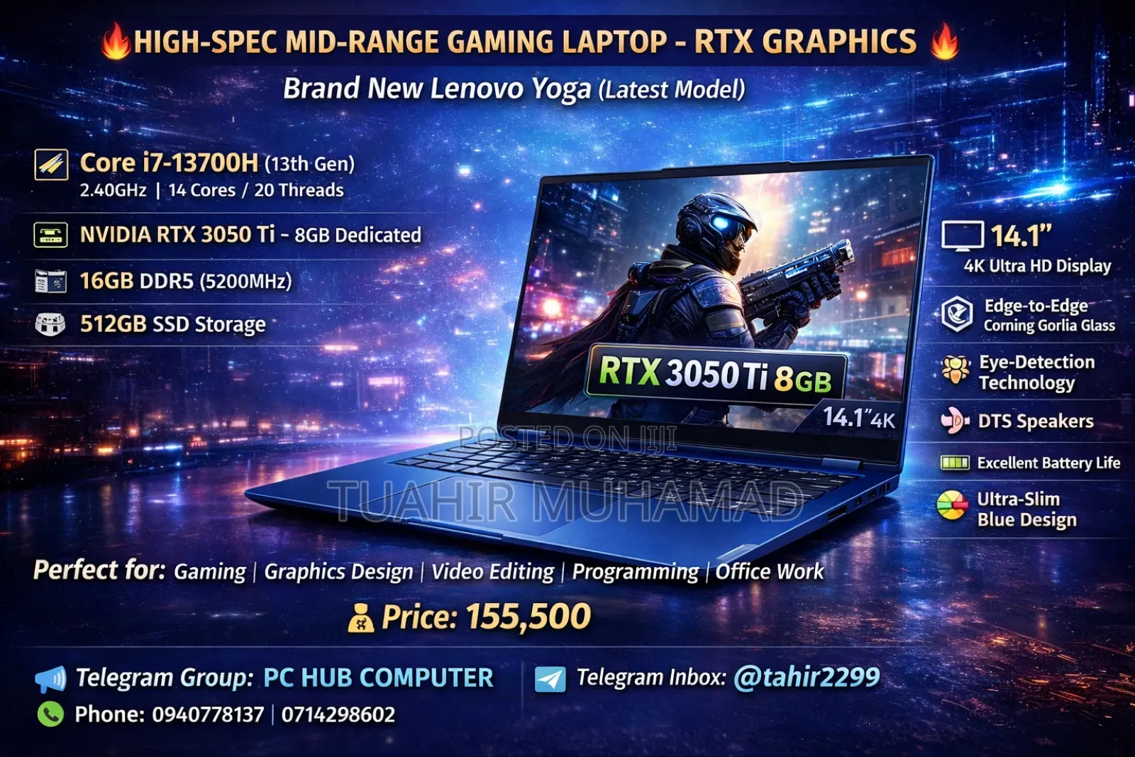 New Laptop Lenovo Yoga 7i 16GB Intel Core I7 SSD 512GB