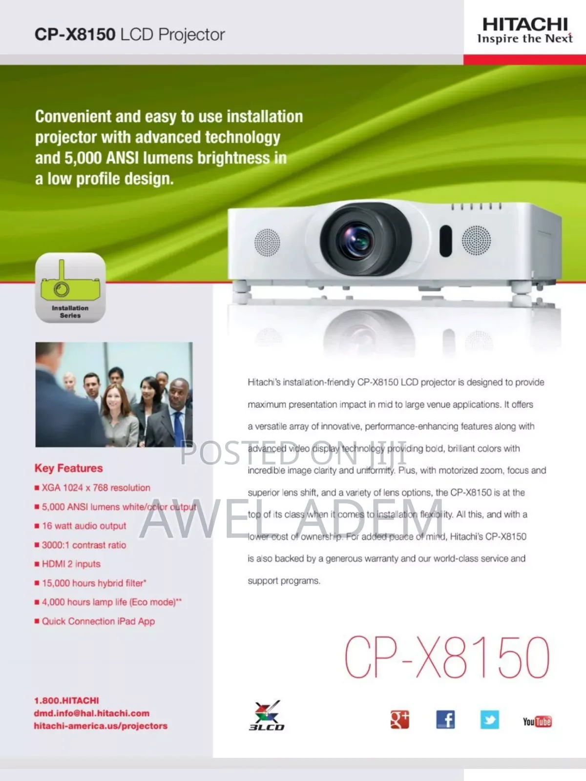 Hitachi 3lcd Professional Cinema Projector 6,000 Lumens